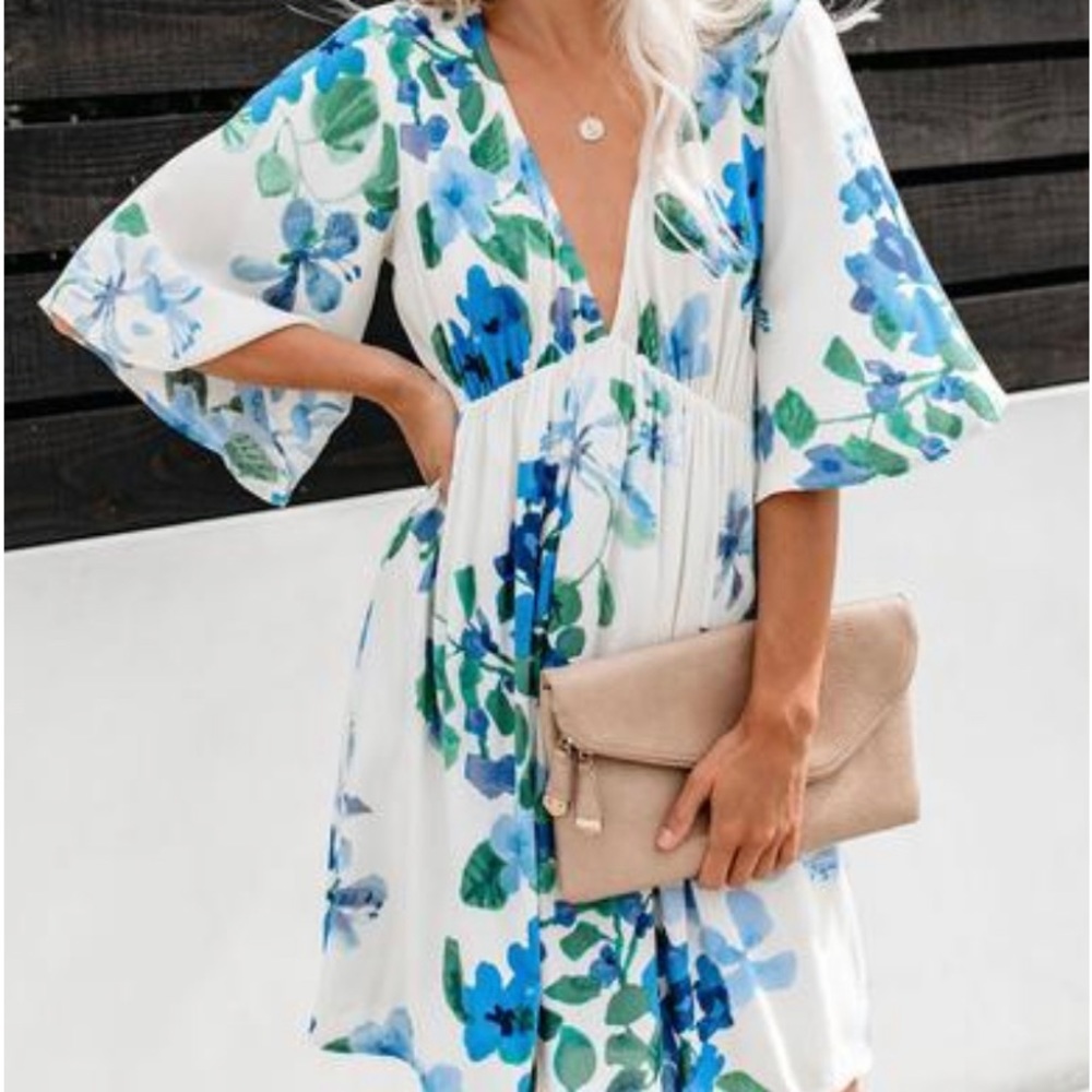 VICI Lovestitch Blue Hawaiian Babydoll Dress